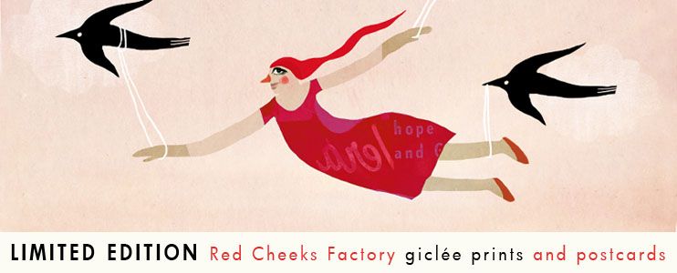 Red Cheeks Factory prints, posters and paper dolls