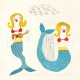 singing mermaids nautical illustration / print