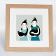 women with cats giclee print in frame