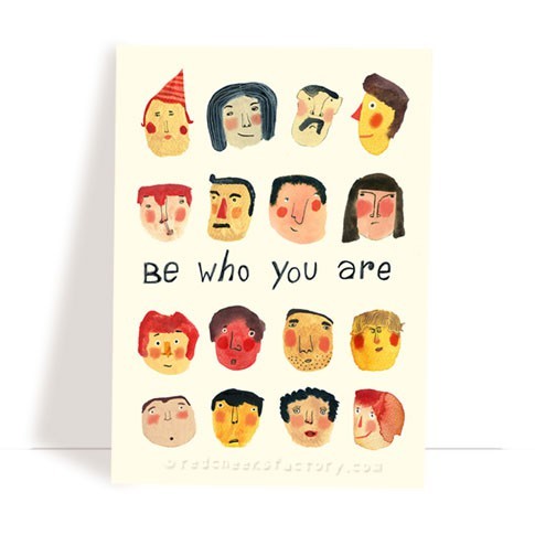 'be who you are' postcard