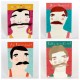 Moustache postcard set