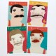 Moustache postcard set 2