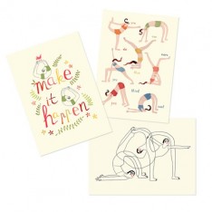 set of 3 yoga mini posters